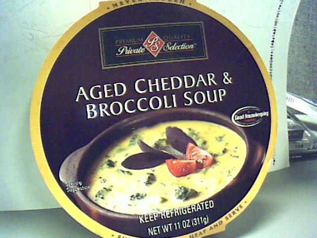 aged cheddar and broccoli soup