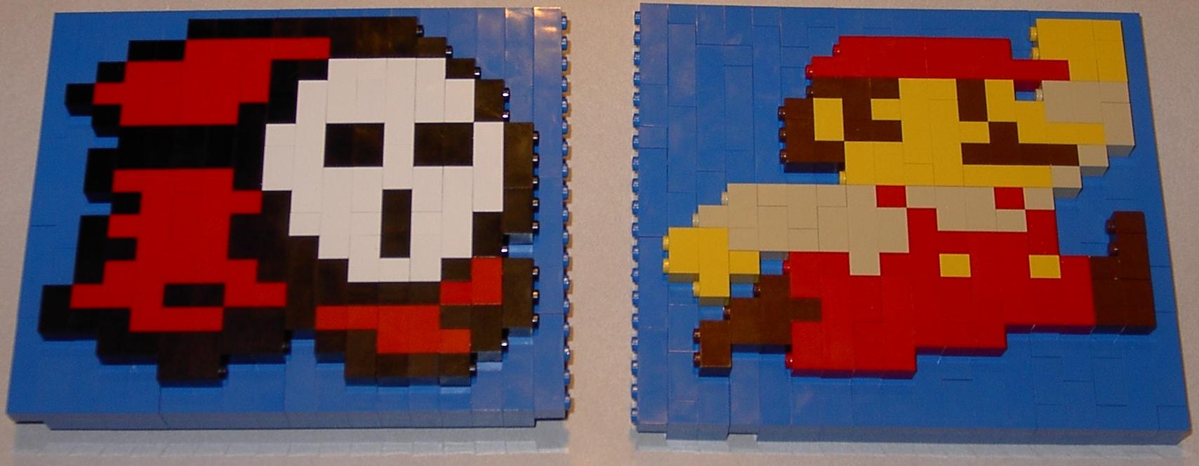 Mario and Shy Guy relief walls